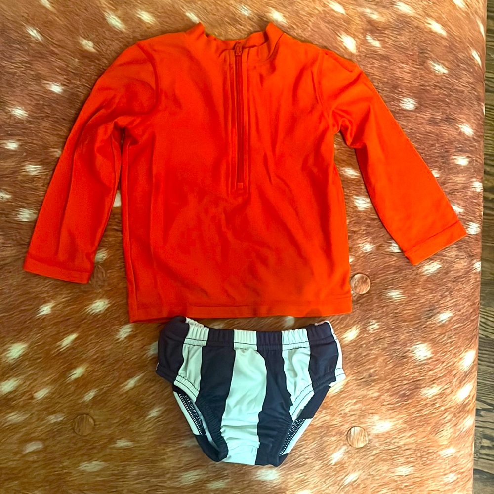 GUC Primary Red & Blue Swim Outfit (6-12 Mos)